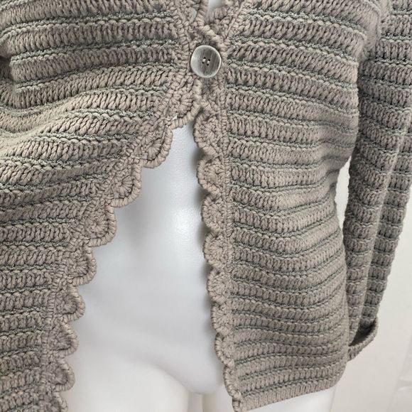 I.E. Relaxed Women Sweater Open Knit Crocheted - Picture 3 of 9